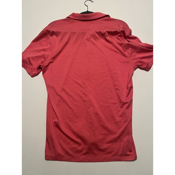 Nike Golf Dri Fit Polo Shirt Red/Orange PinStriped Mens Medium M - Picture 10 of 12